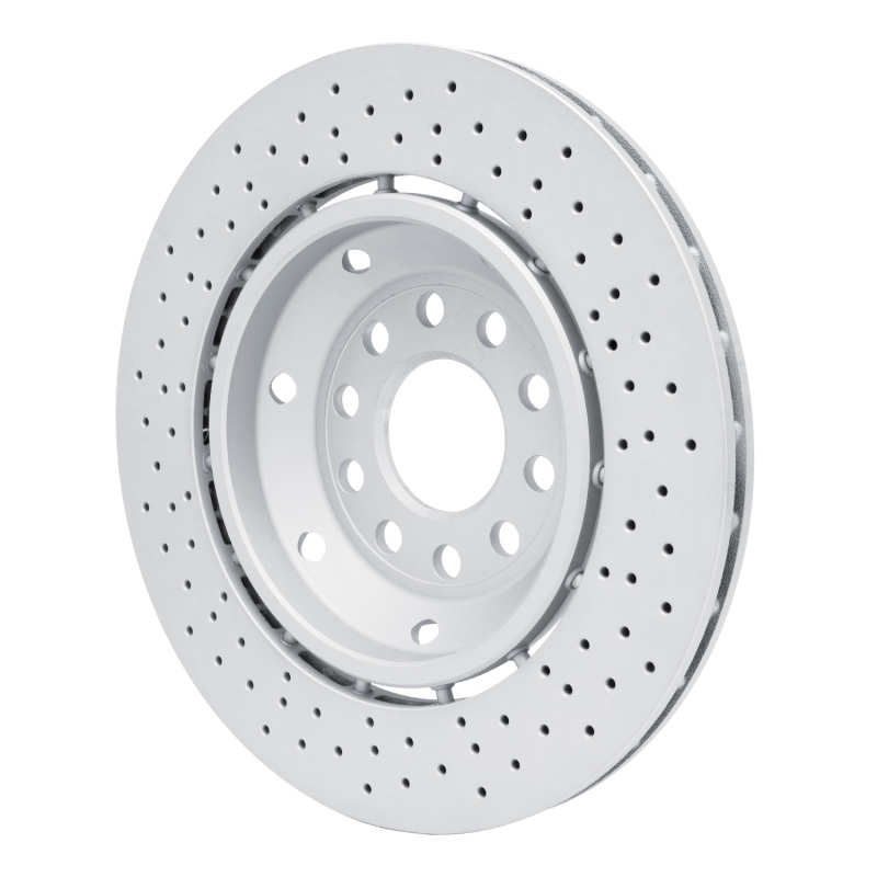 Audi RS6 Brake Rotor (1) - Left Rear - R1 Concepts - Drilled Carbon Alloy GeoMET - `03-`04